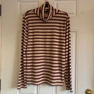 ❤️2/$15 or 3/$21❤️Loft Horizontal Striped Metallic L/S Turtleneck Top, Size XL